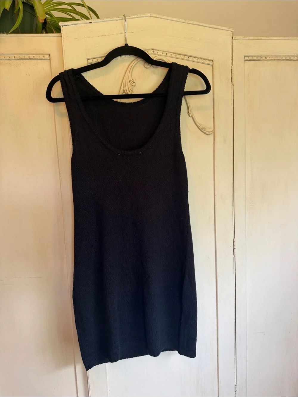 Free People Black Sleeveless Knit Mini Dress